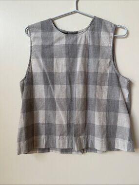 Jenni Kayne gingham cotton button back top